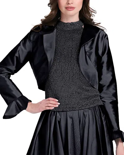 Emily Shalant Taffeta Ruffle Bolero In Multi