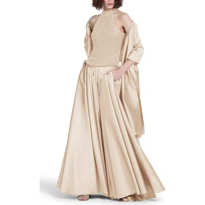 Emily Shalant Taffeta Wrap In Orange