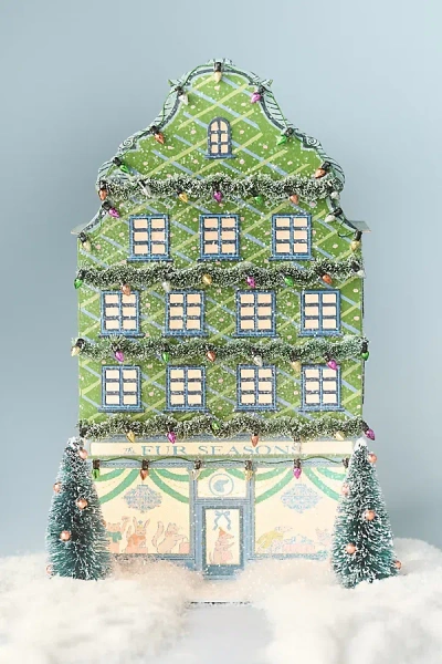 Emily Taylor X Anthropologie Light-up Holiday House In Green