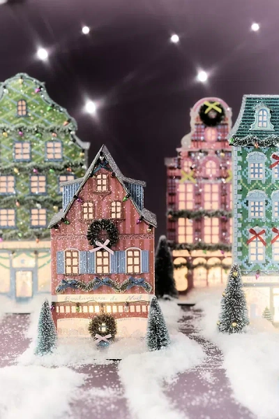 Emily Taylor X Anthropologie Light-up Holiday House In Orange