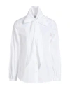 Emily Van Den Bergh Woman Shirt White Size 6 Cotton, Elastane In White