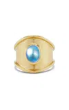 Emily Weld Collins 18k Yellow Gold Castle Roads Ring In Moonstone