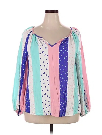 Pre-owned Emily Wonder 3/4 Sleeve Blouse In Pink