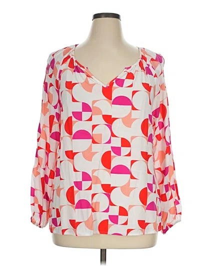Pre-owned Emily Wonder 3/4 Sleeve Blouse In Pink