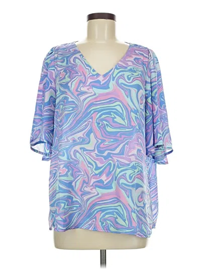 Pre-owned Emily Wonder 3/4 Sleeve T-shirt In Blue
