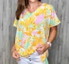 Emily Wonder Breeze Top In Citrus In Orange