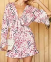 Emily Wonder Leopard Print Romper In Magenta Multi In Multi