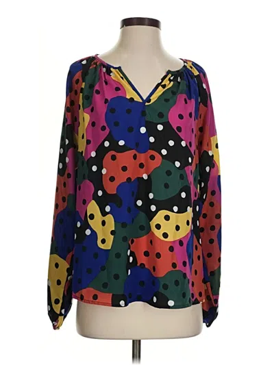Pre-owned Emily Wonder Long Sleeve Blouse In Purple
