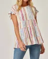 Emily Wonder Printed Babydoll Top In Multi In Multi
