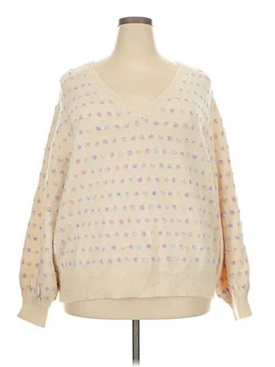 Pre-owned Emily Wonder Pullover Sweater In White