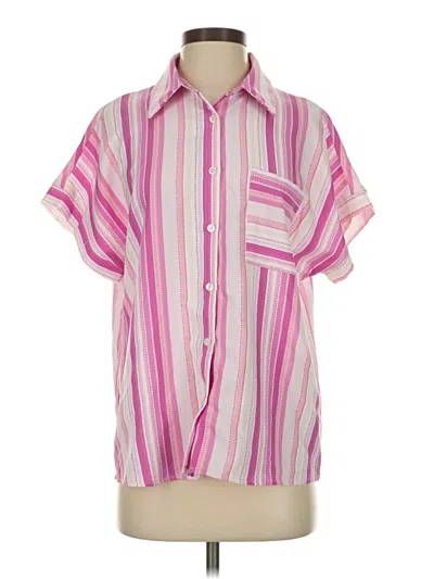 Pre-owned Emily Wonder Short Sleeve Blouse In Pink