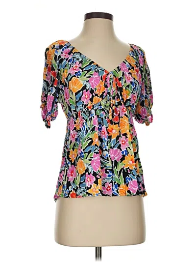 Pre-owned Emily Wonder Short Sleeve Blouse In Pink