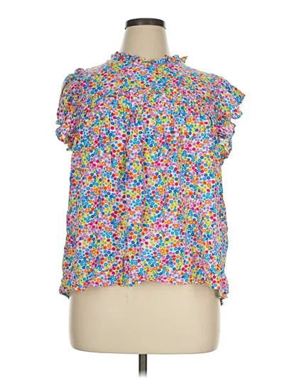 Pre-owned Emily Wonder Short Sleeve Blouse In Pink
