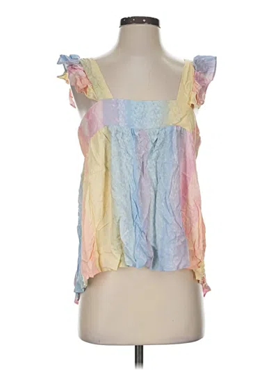 Pre-owned Emily Wonder Sleeveless Blouse In Blue