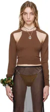 Emilydawnlong Ssense Exclusive Brown 'i Contain Multitudes' Top In Brown
