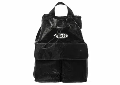 Pre-owned Emis Men's  Mini Wappen Pocket Backpack In Black