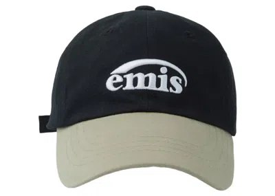 Pre-owned Emis Men's  New Logo Mix Ball Cap In Beige/black