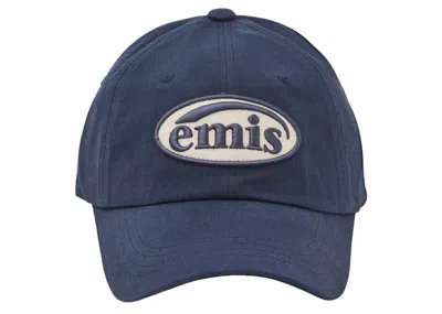 Pre-owned Emis Men's  Tone On Tone Wappen Ball Cap Cap In Navy Blue