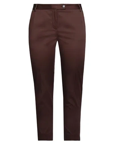 Emisphere Woman Pants Brown Size 14 Cotton, Elastane