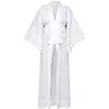 Emit-terre Women's White Kimono With Nude Lining In White