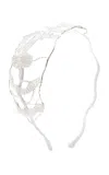 Emm Kuo Crystal-beaded Lace Headband In White