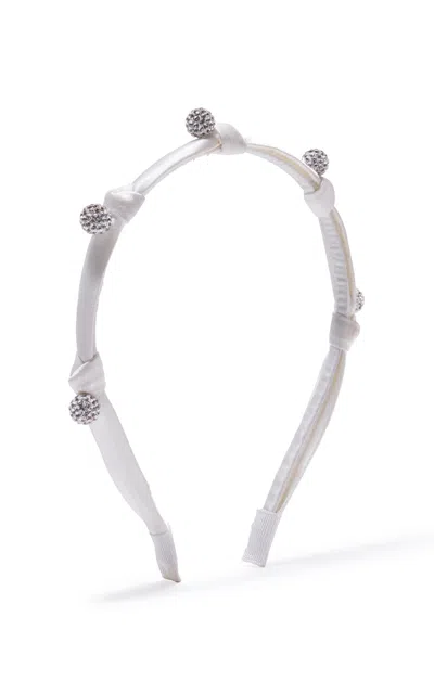 Emm Kuo Crystal Studded Headband In White