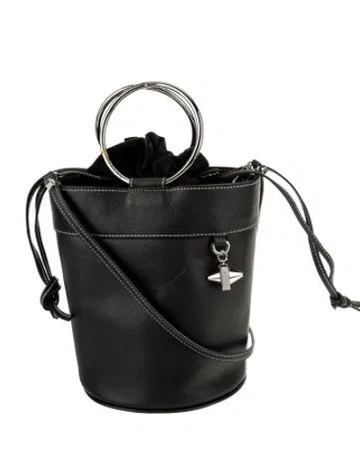 Pre-owned Emm Kuo Leather Bucket Bag In Black