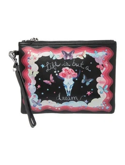 Pre-owned Emm Kuo Leather Clutch W/ Tags In Black
