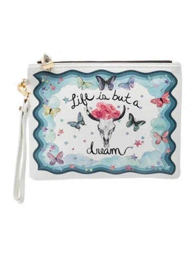 Pre-owned Emm Kuo Leather Clutch In White