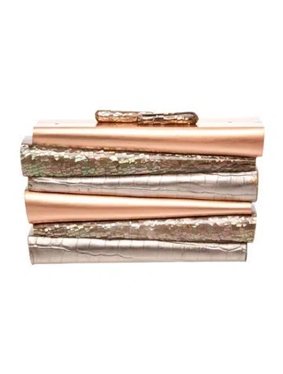Pre-owned Emm Kuo Leather Minaudière In Neutral