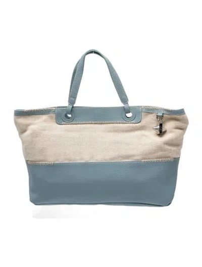 Pre-owned Emm Kuo Leather Top Handle Bag In Blue