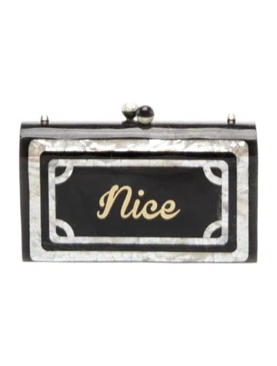 Pre-owned Emm Kuo Mother Of Pearl Clutch In Black