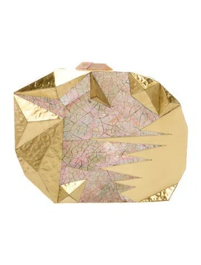 Pre-owned Emm Kuo Mother Of Pearl Clutch In Gold