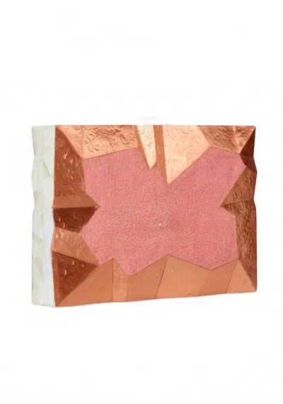 Emm Kuo Women's Abrolhos Clutch Bag In Rose Gold Brass In Pink