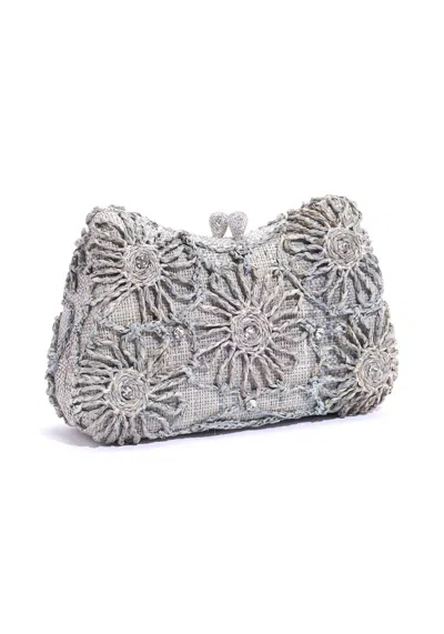 Emm Kuo Women's Gustavia Clutch Crossbody Bag In Denim Blue In Silver