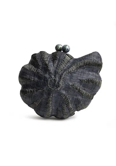Emm Kuo Women's Kahala Woven Circular Shell Clutch In Black