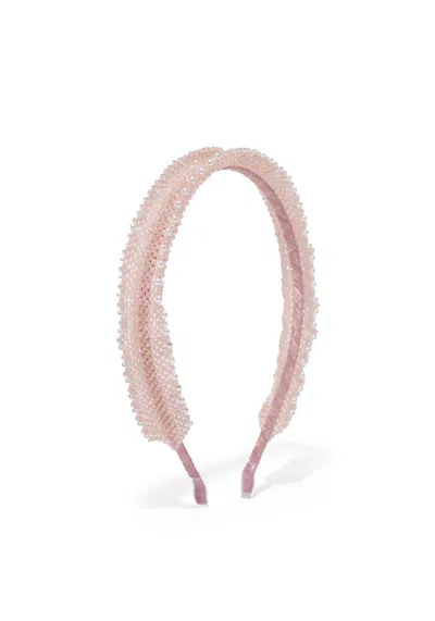 Emm Kuo Women's Lace Beaded Headband In Light Blush In White