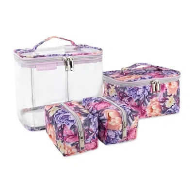 Emma & Chloe 4-pc.travel Cosmetic Bag Train Set In Purple