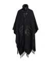 Emma & Gaia Red Woman Cape Plum Size 4 Polyester, Acrylic, Cotton, Wool In Purple