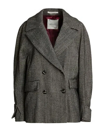 Emma & Gaia Woman Blazer Black Size 2 Polyester, Wool, Polyamide In Gray