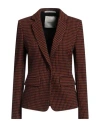Emma & Gaia Woman Blazer Brick Size 6 Polyester, Cotton, Polyamide, Elastane In Red