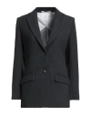 Emma & Gaia Woman Blazer Charcoal Size 6 Polyester, Viscose, Elastane In Gray