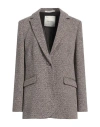 Emma & Gaia Woman Blazer Chocolate Brown Size 10 Cotton, Polyester, Polyamide, Elastane