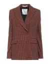Emma & Gaia Woman Blazer Rust Size 8 Polyester, Cotton, Polyamide, Elastane In Red