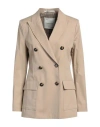 Emma & Gaia Woman Blazer Sand Size 10 Cotton, Elastane In Beige