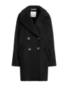 Emma & Gaia Woman Coat Black Size 10 Acrylic, Polyester, Mohair Wool, Virgin Wool In Black