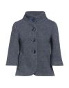 Emma & Gaia Woman Coat Blue Size 8 Wool, Acrylic In Blue