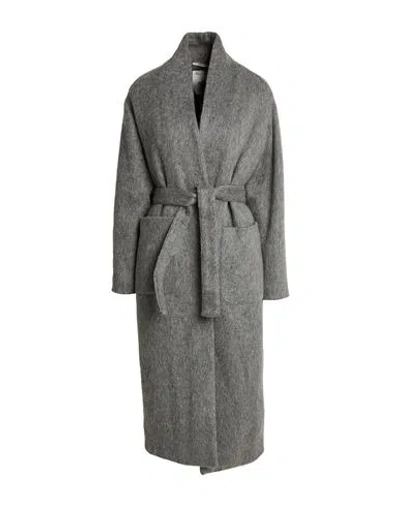 Emma & Gaia Woman Coat Grey Size 4 Polyester, Acrylic, Mohair Wool, Virgin Wool In Black