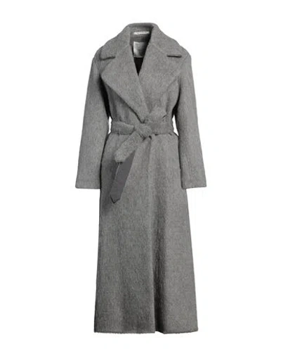 Emma & Gaia Woman Coat Grey Size 6 Acrylic, Polyester, Mohair Wool, Virgin Wool
