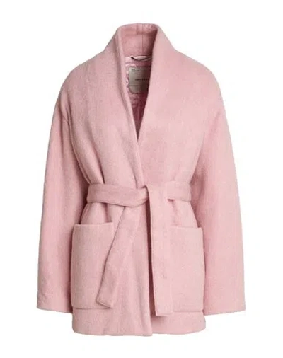 Emma & Gaia Woman Coat Pink Size 6 Polyester, Acrylic, Mohair Wool, Virgin Wool